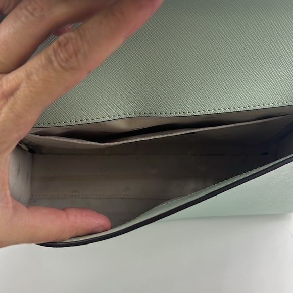 Kate Spade - Mint Green Front Flap Snap Convertible Leather Crossbody Handbag - Picture 5 of 12